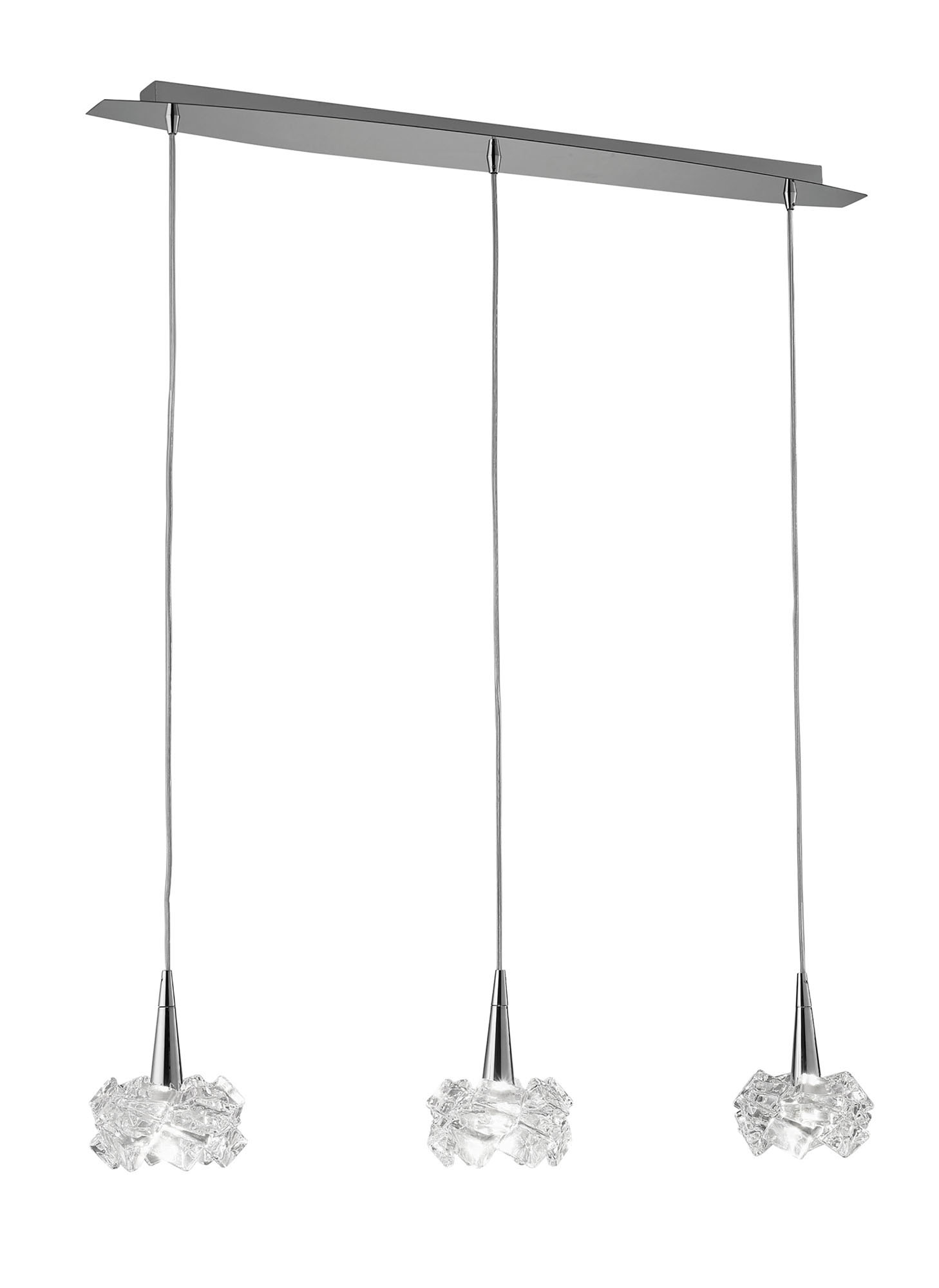 M3951  Artic Glass Pendant 3 Light